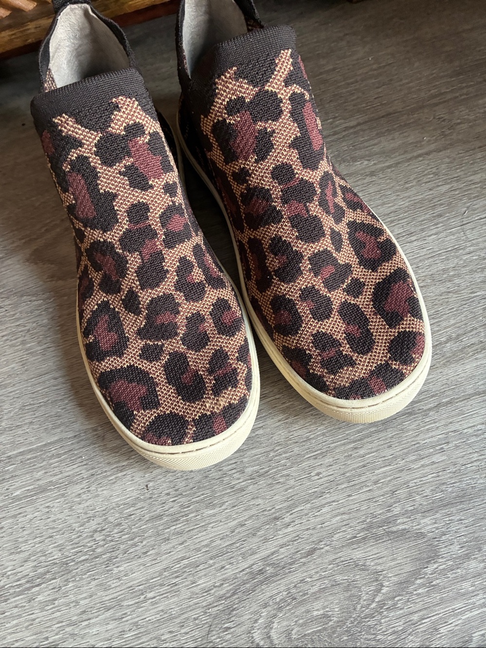 Rothy’s Leopard Slip-On Knit Sneakers - Brown